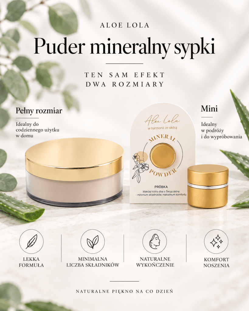 Próbka pudru mineralnego z&nbsp;aloesem 2 g – Aloe Lola | 4 odcienie